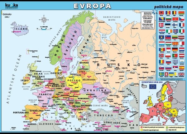 Evropa - politická mapa (100 x 70 cm)