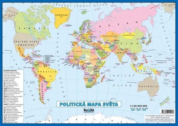 Politická mapa světa (A3)