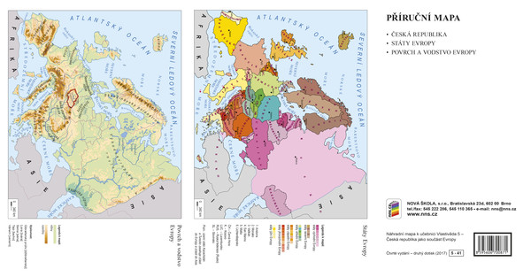 Náhradní mapa k učebnici Vlastivěda 5.r. ZŠ (Česká republika jako součást Evropy)
