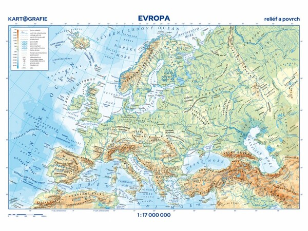 Evropa - příruční mapa (lamino, A3)