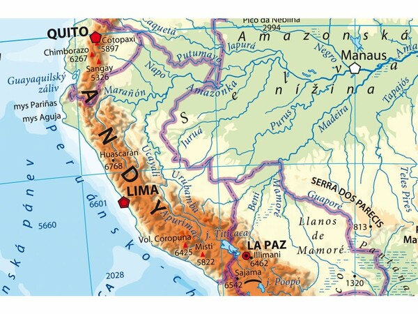 Jižní Amerika Nástěnná Obecně Zeměpisná Mapa školní Učebnicemapycz 4949