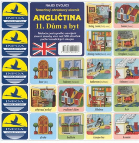 Najdi dvojici - Angličtina - 11.Dům a byt (pexeso)