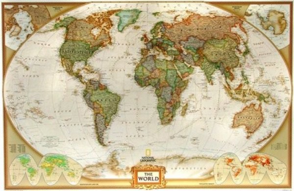 Obří svět National Geographic - nástěnná mapa (185 x 122 cm)