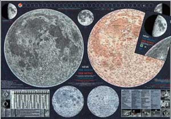 Měsíc - nástěnná mapa (113 x 83 cm)
