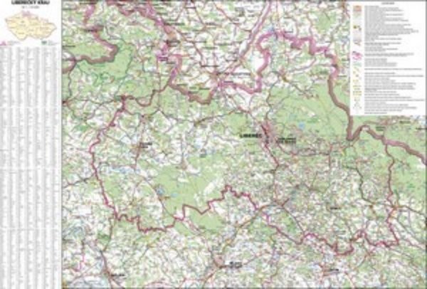 Liberecký kraj - nástěnná mapa (113 x 83 cm)