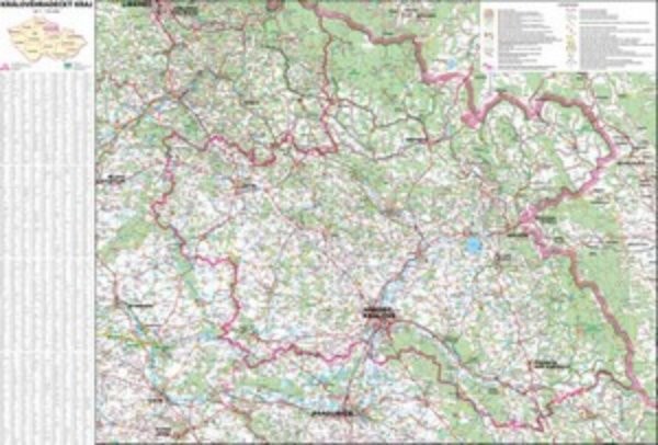 Královéhradecký kraj - nástěnná mapa (113 x 83 cm)