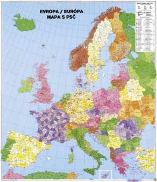 Evropa - Spediční nástěnná mapa (96 x 112 cm)