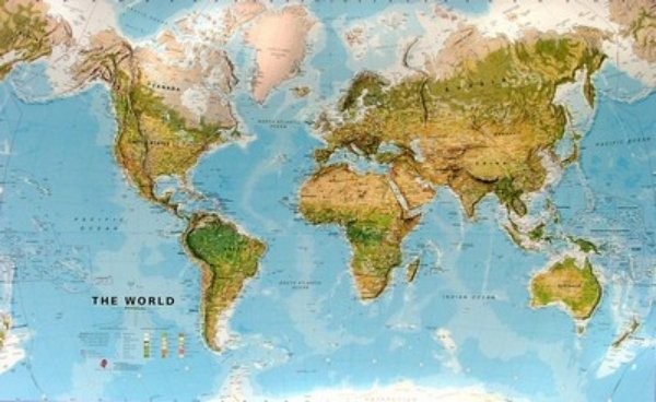 Obří svět zeměpisný (197 x 122 cm)