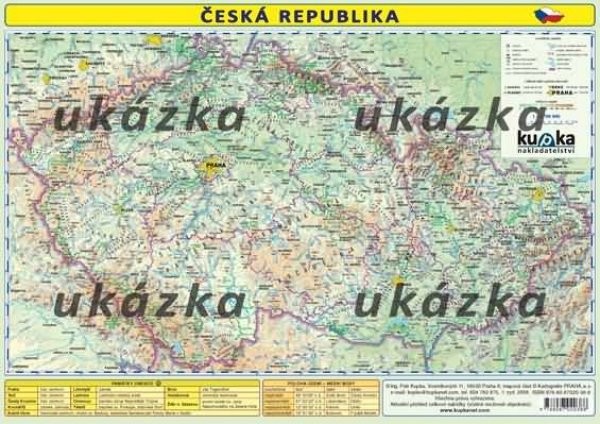 Česká republika - mapka (oboustranné lamino, A4)