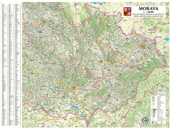 Morava - nástěnná mapa (140x100cm)