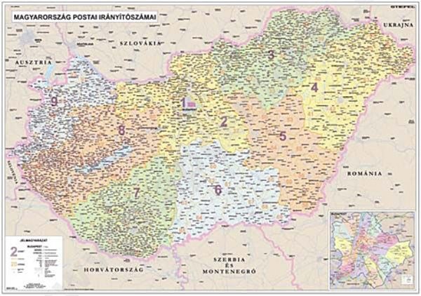 Maďarsko - spediční nástěnná mapa